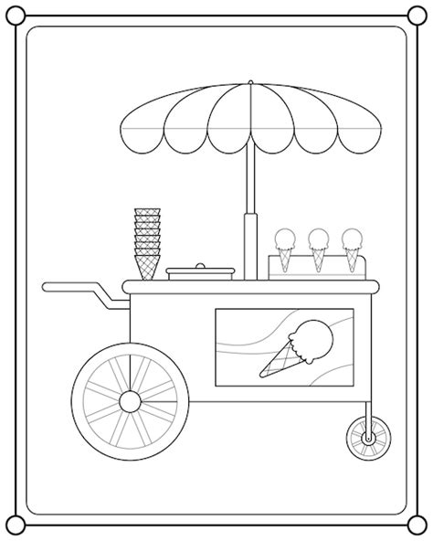 Loja De Carrinho De Sorvete Adequada Para Ilustra O Vetorial De P Gina