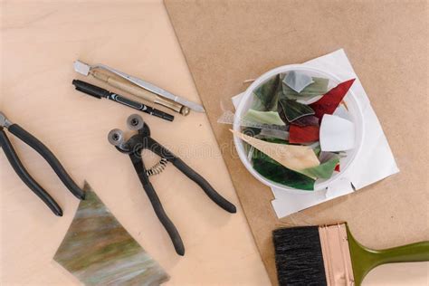 Tools For Mosaic Making Stock Photo Image Of Graphic