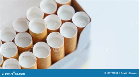 Cigarette Filters are Visible from the Pack. Close-up Stock Photo ...