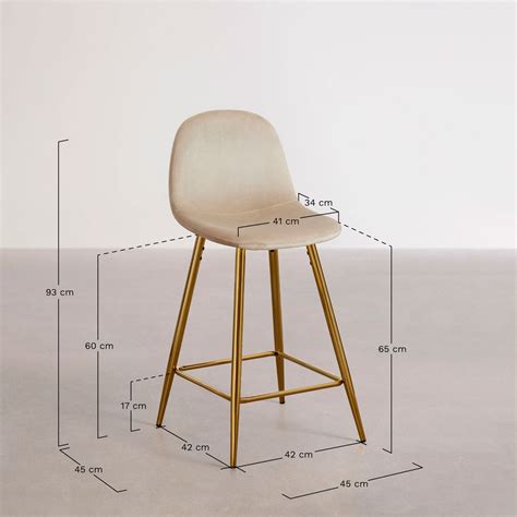 Pack de 2 taburetes altos en terciopelo Glamm - SKLUM