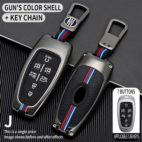 Zinc Alloy 5 7 Buttons Remote Key Fob Case Cover For 2020 2021 Hyundai Sonata Nexo Dn8 Santa Fe