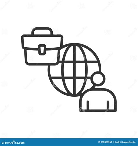 Worldwide B2C, Icon in Line Design. Worldwide B2C, Global Marketplace