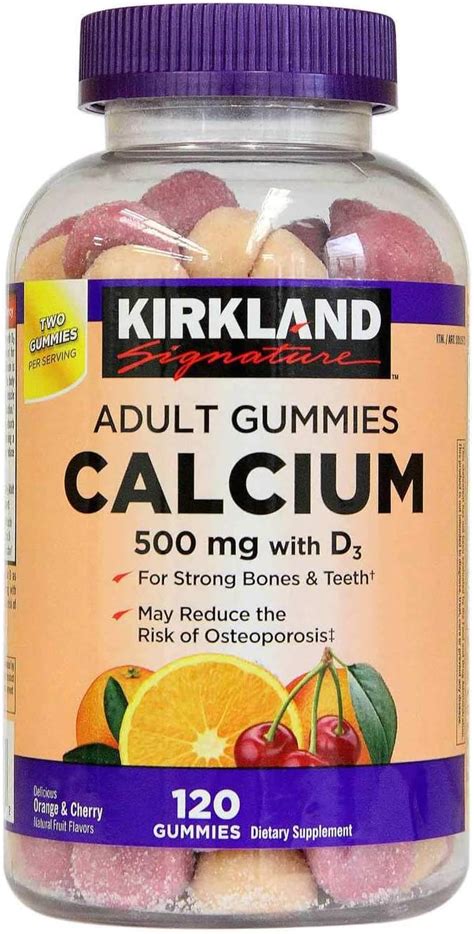 Kirkland Signature Chewable Calcium With Vitamin D3 Adult Gummies 120 Ct X 1 Bottle