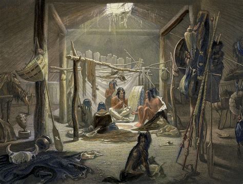 Native American hut interior. I could add this sort of thing to the interior of my own native ...