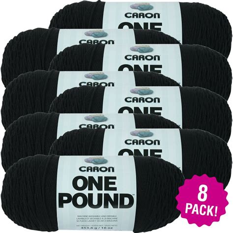 Caron One Pound Yarn Black Multipack Of 8