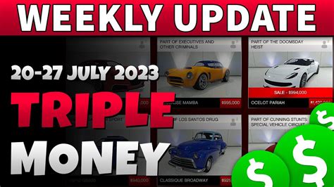 GTA 5 Triple Money This Week GTA ONLINE WEEKLY DOUBLE RP AND CASH