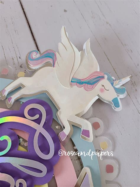 Unicorn Cake Topper Rainbow Cake Topper Unicorn Cake Etsy