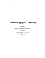 Malleyerin Casestudy Docx Case Study Claims Of Negligence Case