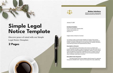 Simple Legal Notice Template in Pages, Word, PDF, Google Docs ...