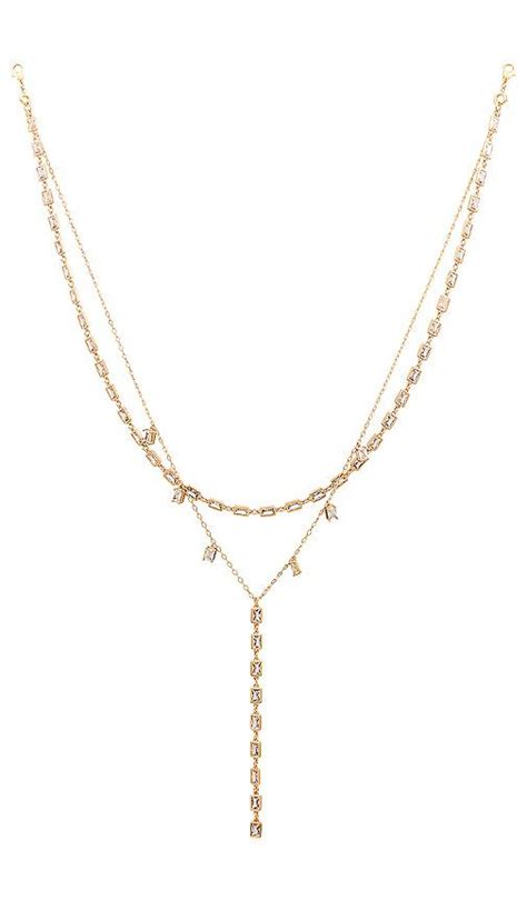 Buy Ettika Lariat Back Body Chain In Metallic Gold Clear Crystals At