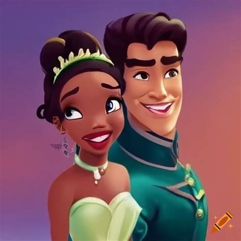 Princess Tiana And Prince Naveen In A Romantic Scene On Craiyon