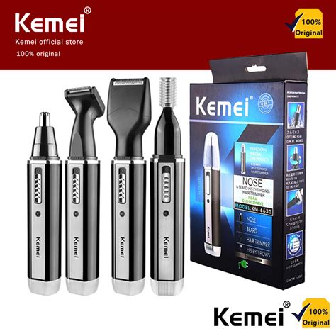 Kemei 4 In 1 Portable Nose Hair Trimmer 4in1 Beard Eyebrow Rechargeable