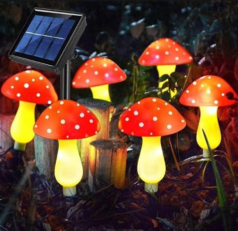 Luz Led Solar Para Exteriores Hongos Decorativos Para Jardín