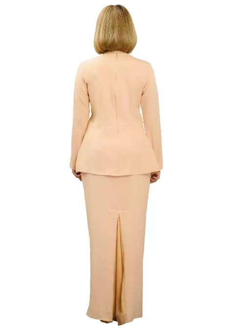 Buy Sarima Kurung Modern Modest Fashion Beige Nude Cream Online