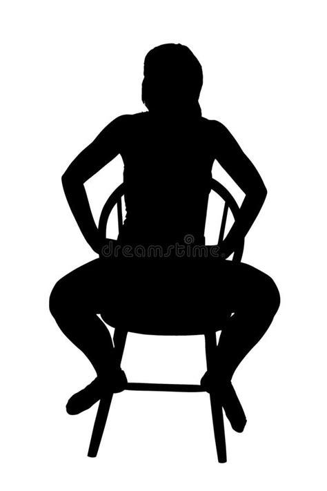 Silhoutte Of A Woman Sitting On A Chair Stock Image Image Of