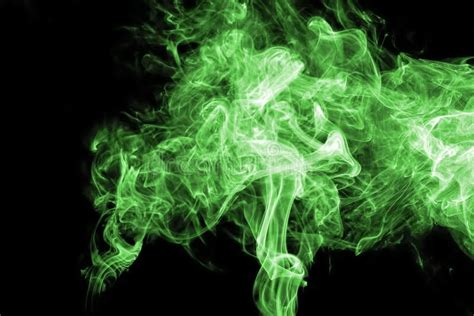 Green Smoke On Black Background Stock Image Image Of Gray Fire