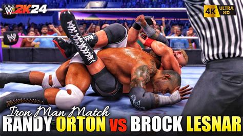 Randy Orton Vs Brock Lesnar Iron Man Match WWE 2K24 YouTube