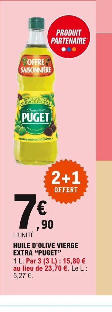 Promo Puget Huile D Olive Vierge Extra Chez E Leclerc