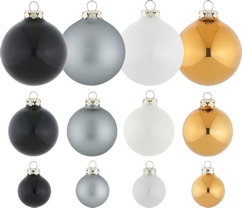 Amazon de Thüringer Glasdesign Christbaum Kugeln Black White Gold