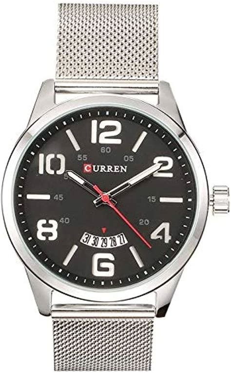 Curren Casual Watch For Men Analog Stainless Steel Black Dial Color