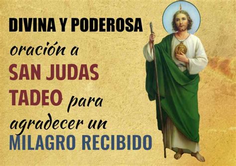 Divina y poderosa oración a San Judas Tadeo para agradecer un milagro