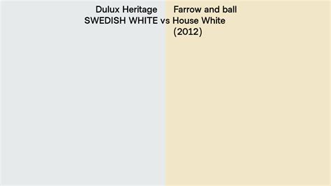 Dulux Heritage SWEDISH WHITE Vs Farrow And Ball House White 2012 Side