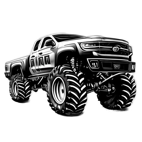 Monster Truck Sketch Realistic · Creative Fabrica