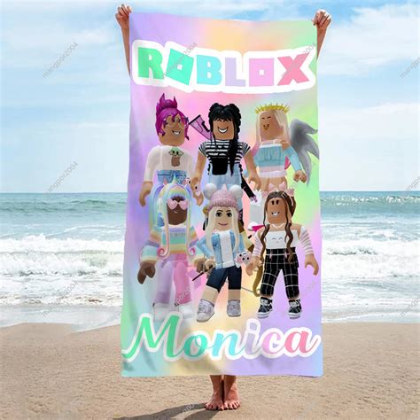 Roblox Beach Towel Personalized Roblox Girl Beach Towel Etsy