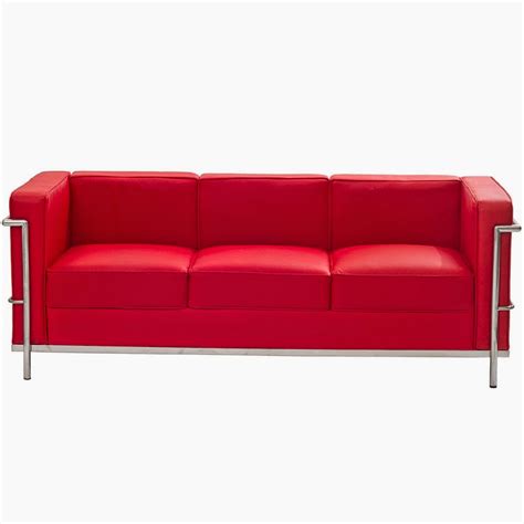 red leather sofa