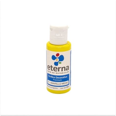 ACRILICO DECORATIVO ETERNA 50 ML 011 AMARILLO MEDIO Libreria Jit