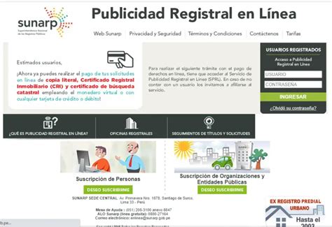 Sunarp Cómo sacar una copia literal por internet Infomercado