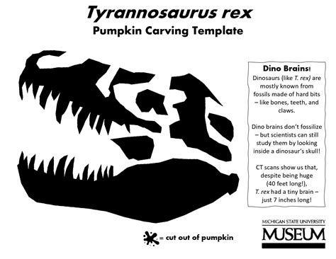 Dinosaur: T-Rex (Free Pumpkin Stencil - Pumpkin Pattern - Pumpkin Template - Jack-o-lantern ...