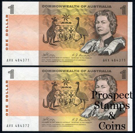 Australian Banknotes Australian Decimal Paper Banknotes 1969 One