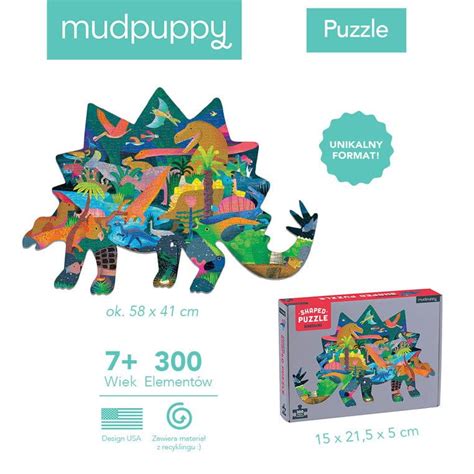 Puzzle Konturowe Dinozaury Element W Mudpuppy Niedost Pne