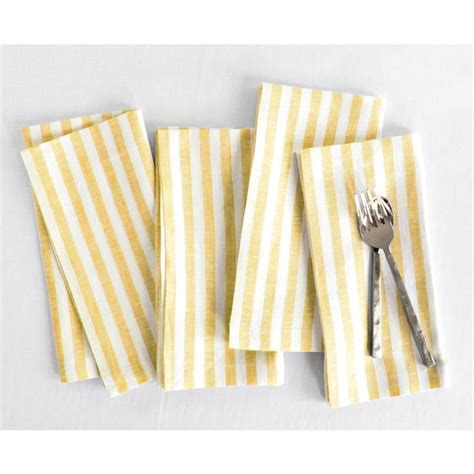 Solino Home Striped Linen Napkins X Inch Cloth Dinner Set Of