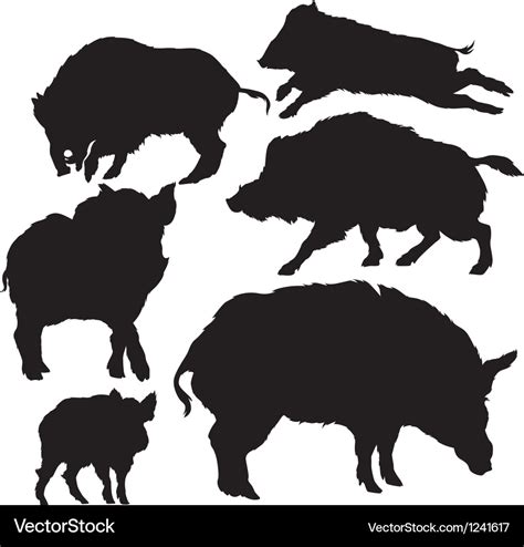 Wild boar silhouette Royalty Free Vector Image