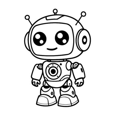 Premium Vector | Simple Robot drawing illustration for kids books