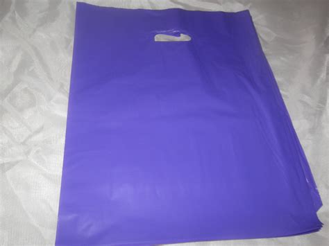 100 12x15 Purple Glossy Low Density Plastic Merchandise Bags Whandles