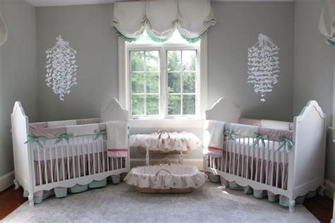 A Feminine Twin Nursery Mixed With French Provincial Designs And Shabby