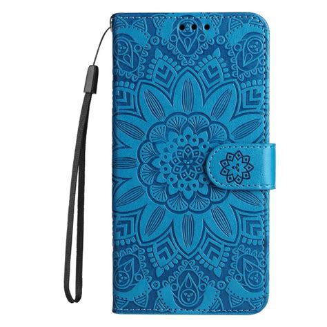 Peněženkové pouzdro Embossing Pattern Slunečnice modré Samsung Galaxy