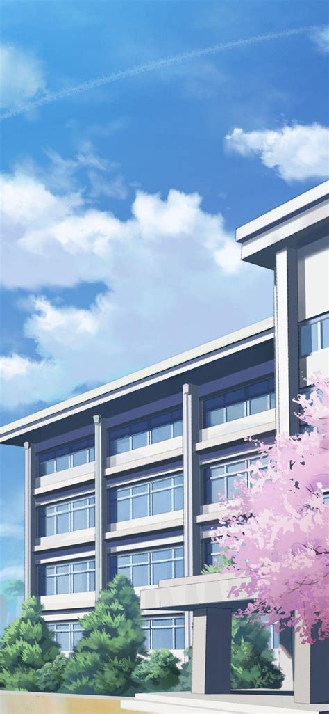 Anime School Building Drawing