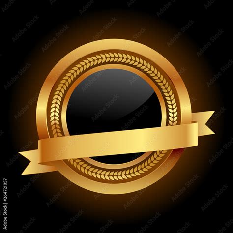 Gold Circle Emblem. Isolated Vector Illustration Stock Vector | Adobe Stock