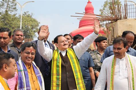 Bjp National President Shri Jp Nadda Offered Prayers At Maa Tripura