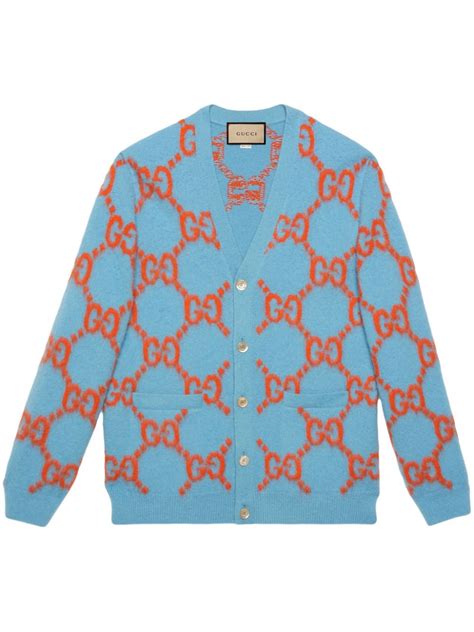 Gucci Cardigan Mit GG Intarsie Farfetch