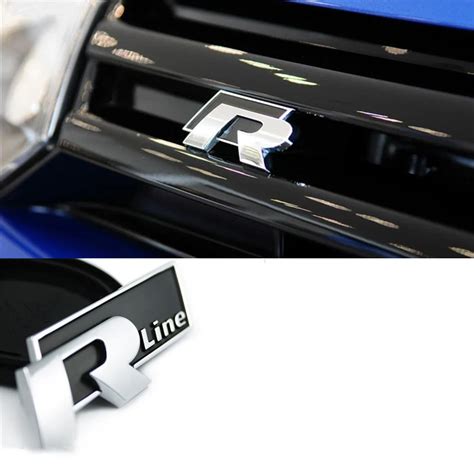 Car Styling D Metal R Rline Car Grill Badge Emblem For Volkswagen Vw