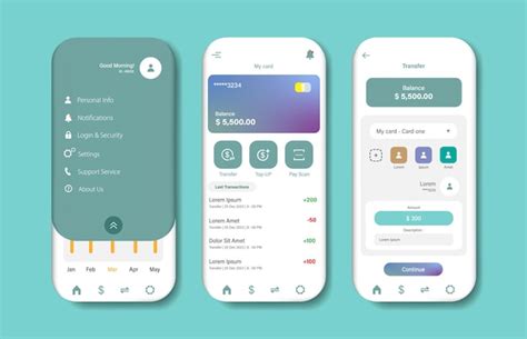 Premium Vector Financial App Screen Interface Design