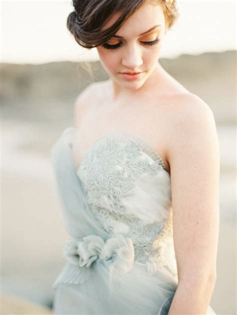 Enchanting Gray Wedding Dress For A Seaside Shoot Love This Color For