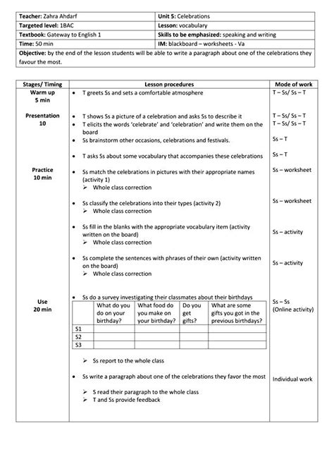 Lesson Plan On Using Your Words