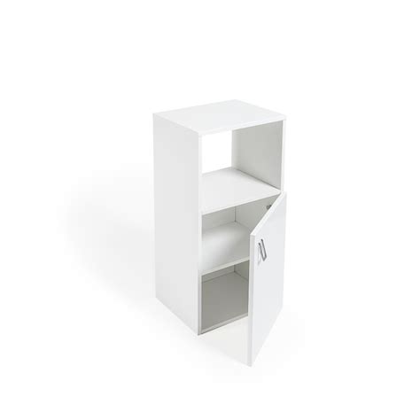 Armoire Suspendue Avec 1 Porte Et 1 Niche OPTI Blanc Brillant Panneaux