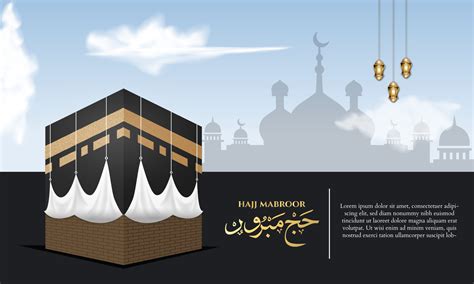 Islamic Banner Hajj For Eid Adha Mubarak And Pilgrimage 8441365 Vector